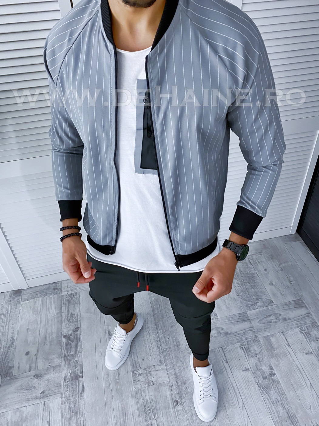 Hanorac barbati gri slim fit a7889 103-2*